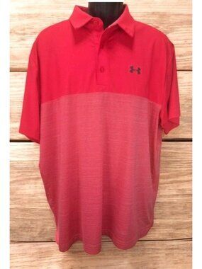 Under Armour Mens Loose Fit HeatGear Pink Polo XL